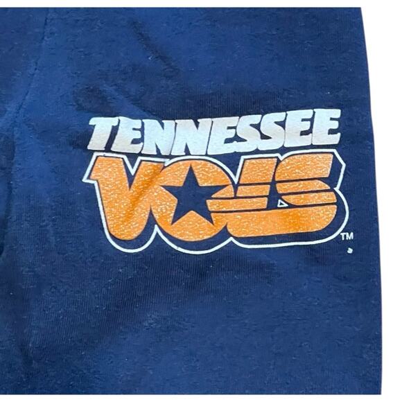 Vintage 80s Tennessee Vols Youth 10-12 Sweatpants Spellout Made in USA Navy Blue - Picture 2 of 5